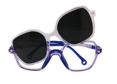 Lunettes enfant cyan avec clip